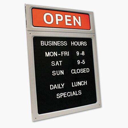 COSCO Message/Business Hours Sign, 15 x 20 1/2, Black/Red 98221